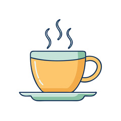 Aromatic coffee cup with steam illustration vector graphic design for cafe and restaurant menu design