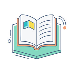 Open book illustration for education reading learning and knowledge concept vector graphic design