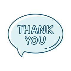 Thank you message bubble vector graphic for appreciation gratitude and thanks giving design
