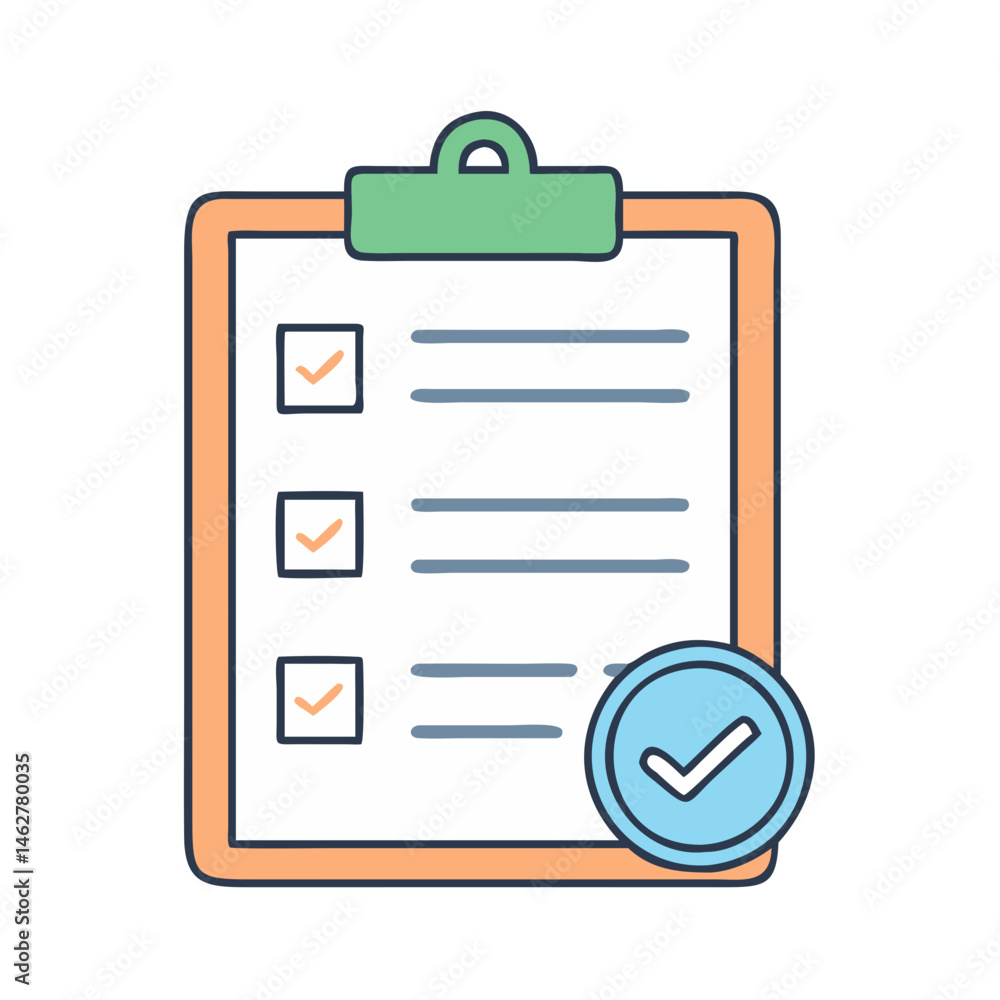 Poster clipboard checklist task list check mark survey form questionnaire report document business plan dat