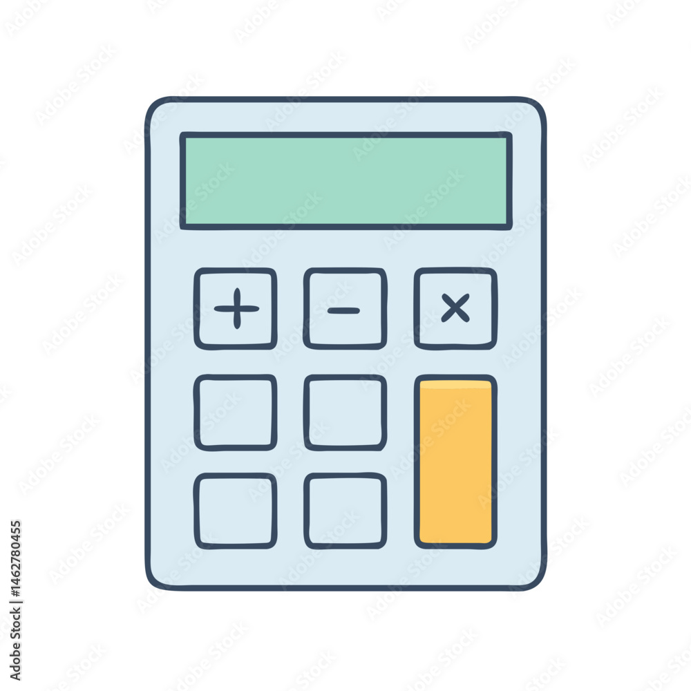 Poster calculator math finance accounting business calculation device mathematics add subtract multiply