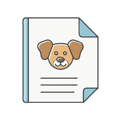 Dog document pet file animal record canine information puppy paperwork form report cute doggy
