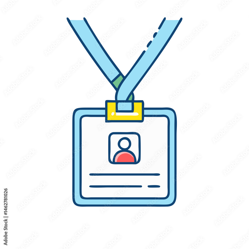 Poster find employee id badge identification card name tag access pass for security and events use