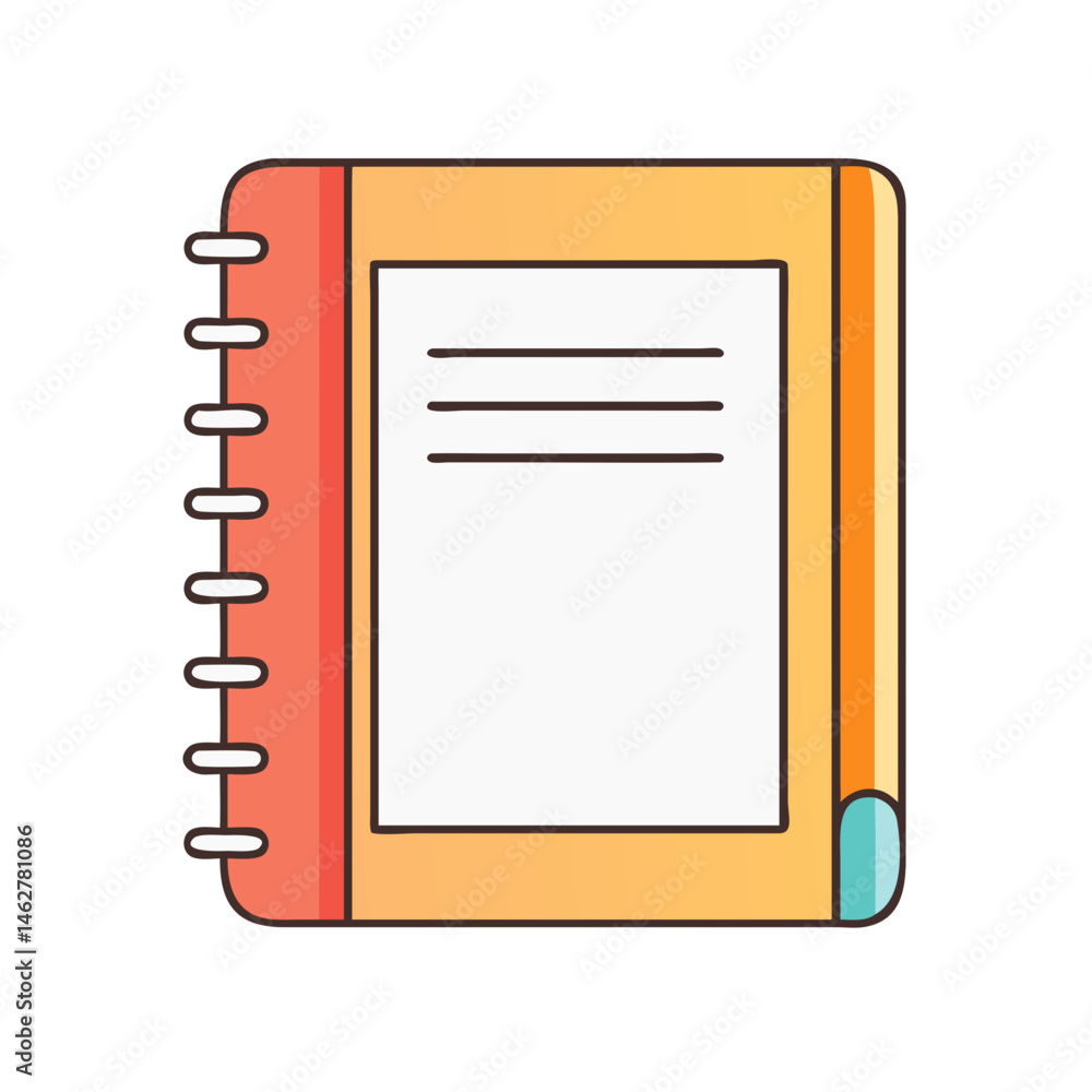Poster notebook vector illustration notepad journal diary sketchpad writing pad drawing book memo pad desig