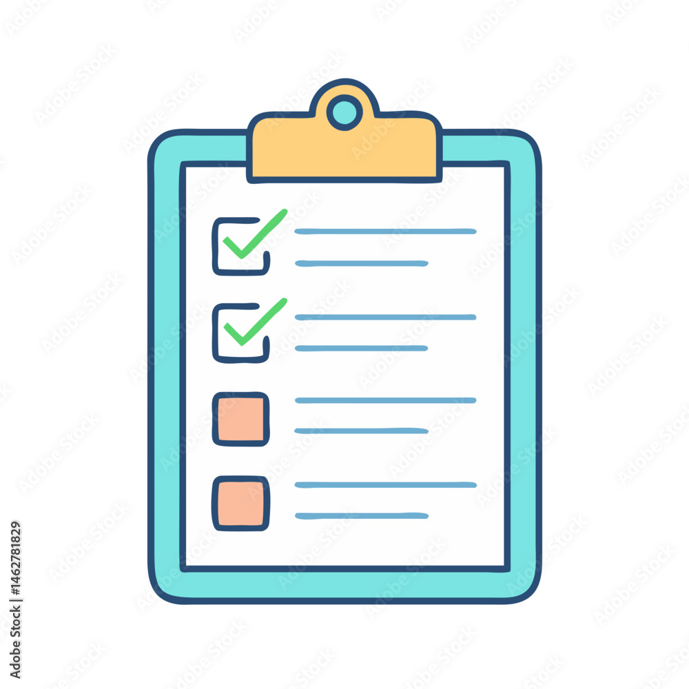 Poster checklist clipboard task management to do list survey form report document planning organization