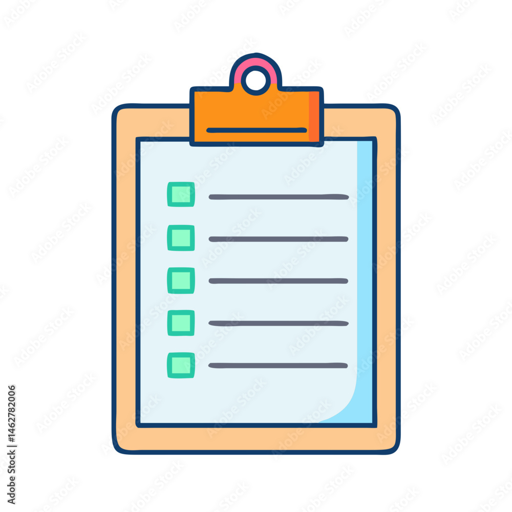 Poster clipboard checklist task list to do list project management planning organization document vector il