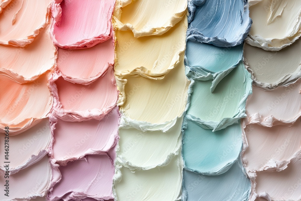 Poster colorful streaks of paint create an artistic display of vibrant hues along a white background in a c