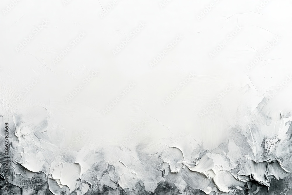 Poster Abstract watercolor landscape with soft gray and white tones blending seamlessly in a calm, serene backdrop representing tranquility and nature
