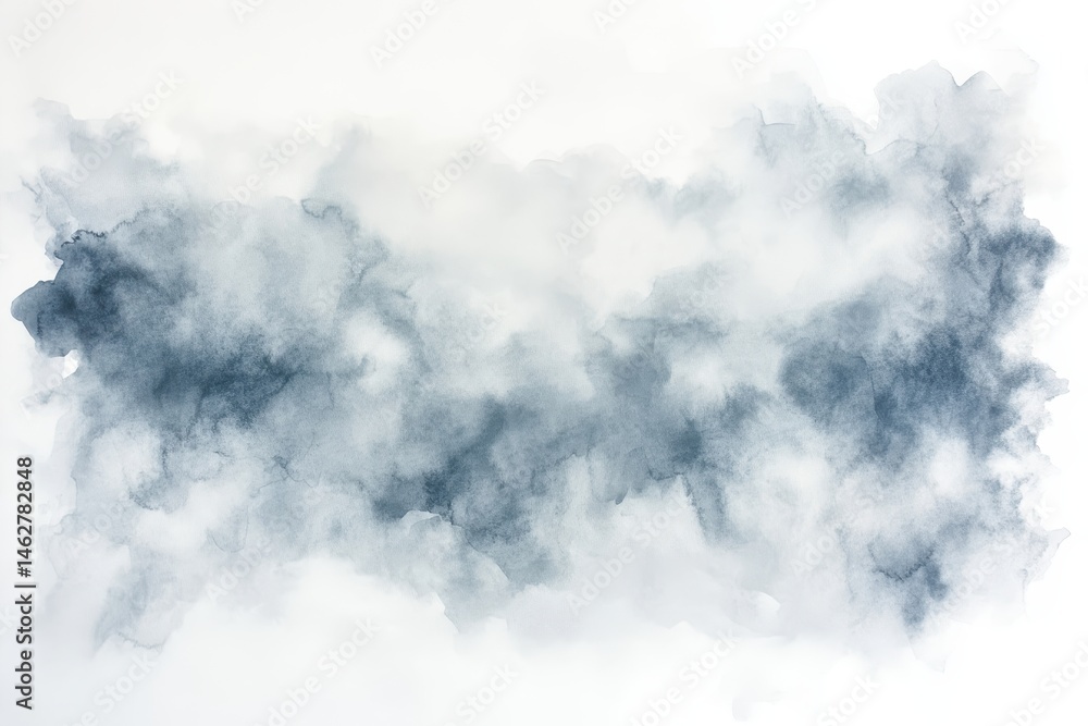 Aufkleber abstract watercolor landscape with soft gray and white tones blending seamlessly in a calm, serene b