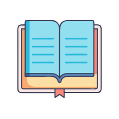 Open book illustration for education reading and learning resources design vector graphic art