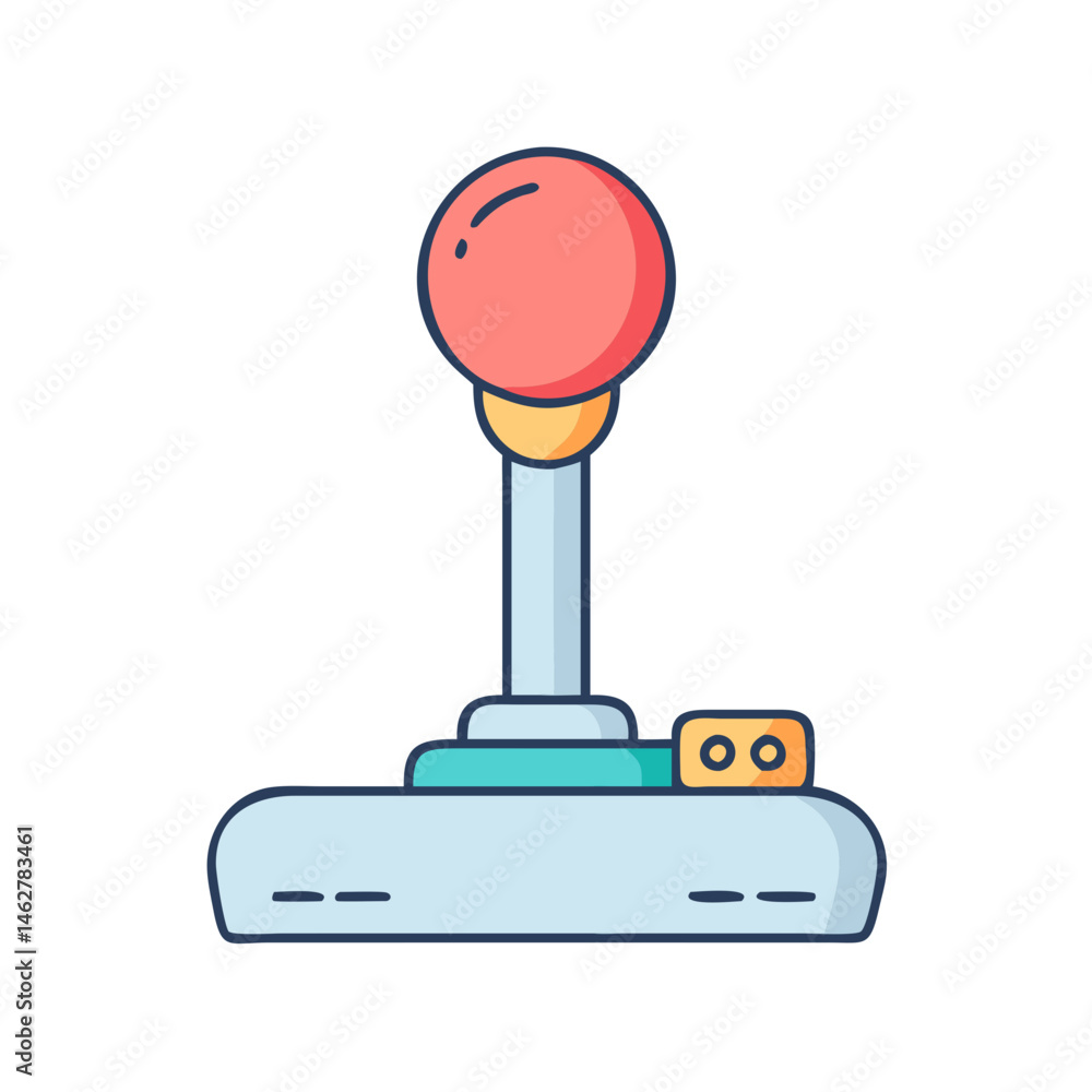 Poster vintage arcade joystick vector illustration for retro gaming console and game controller design