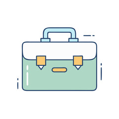 Illustration of a briefcase business portfolio bag with handle and lock for office work style