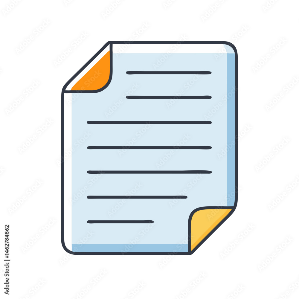 Poster illustration of document file paper sheet page with text lines business document file graphic