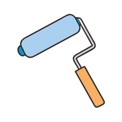 Isolated paint roller illustration for home improvement painting projects and diy renovation tasks
