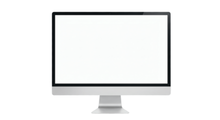 Realistic computer monitor with a blank screen, perfect for UI/UX designers, app demos, and web design mockups