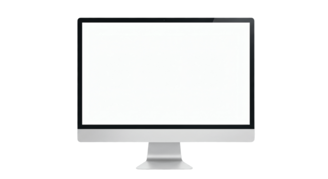 Realistic computer monitor with a blank screen, perfect for UI/UX designers, app demos, and web design mockups