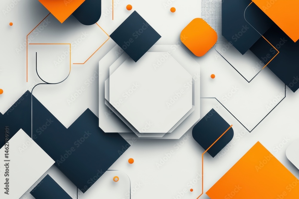 Poster colorful geometric shapes in abstract design showcasing layers and depth, perfect for modern backgro