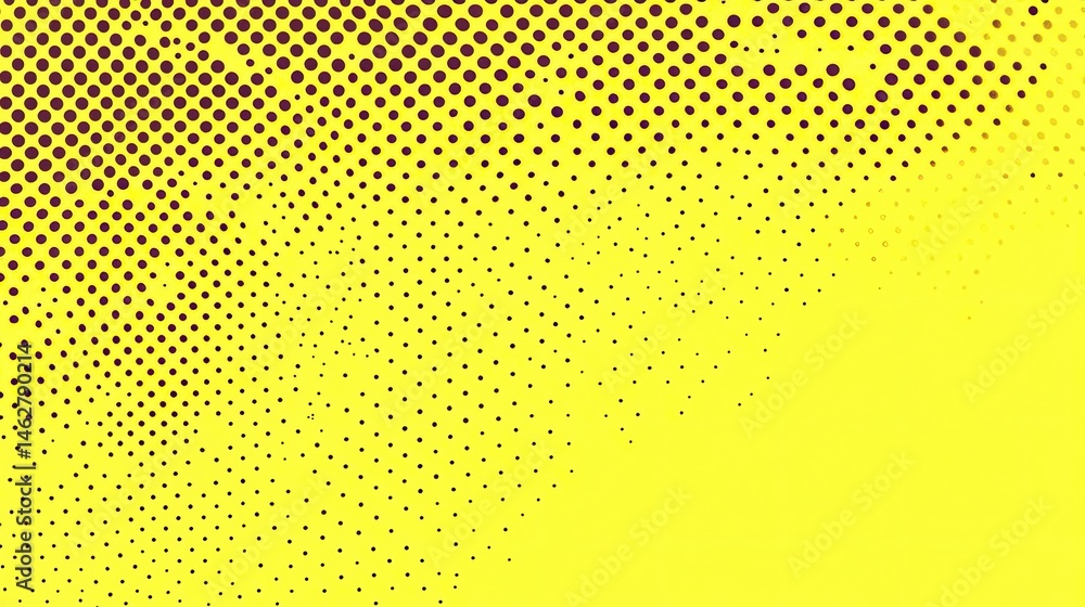Aufkleber yellow background with plum dots in halftone pattern design