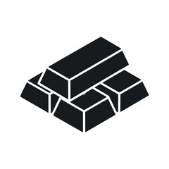 Isometric Illustration of Three Stacked Gold Bars Wealth Finance Investment Success