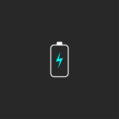 Battery charging icon logo flat vector design