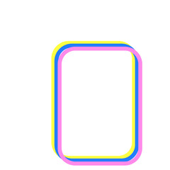 Vivid Festive Bright Retro Border Icon. Bright Vibrant Positive Disco Frame Canvas. Pink and yellow Outline Line Curve Wavy Abstract Shape Decoration Isolated on Background