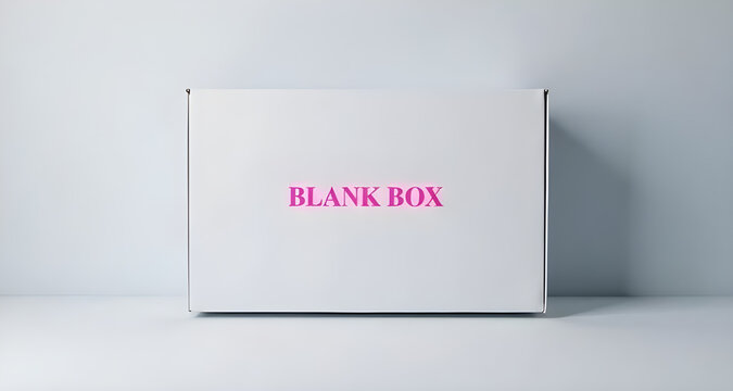 text="Blank White Box" on pale gray background, a seamless gradient transitions to faint navy blue at the edges for depth. Elegant italics, uppercase sans-serif 110 pt font, centered, with a light fuc
