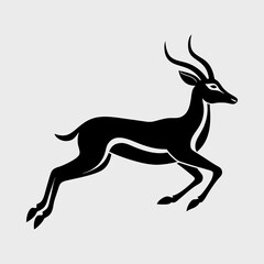 Fototapeta premium Gazelle in mid-air minimalist silhouette vector illustration