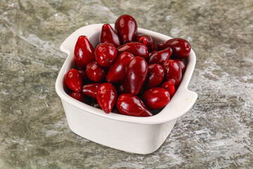 Ripe sweet juicy digberry cornel