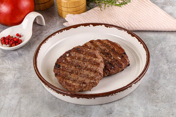 Grilled beef burger cutlet minced meat