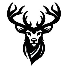 Buck, Deer, head Logo, Vector illustration design isolated on white background, Great for your Hunting Logo, Decal & Stickers.
