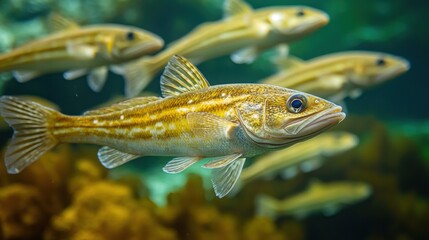 Fototapeta premium Fish School Underwater Ocean Life Marine