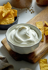 bowl of sour cream yogurt
