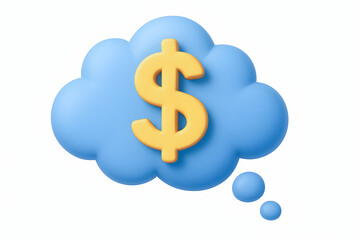 A thought bubble featuring a dollar sign.