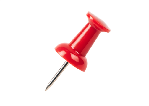  red pin isolated on white background PNG