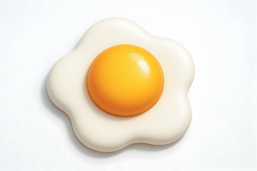 Classic fried egg on a white plate.