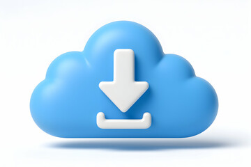 Obraz premium Cloud storage symbol for digital downloads.