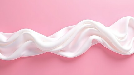 Flowing white silk fabric on a soft pink background, creating an elegant and serene atmosphere.