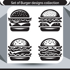 High quality burger vector for takeout packaging and ads