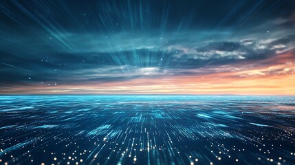 Futuristic digital data landscape