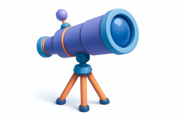 Colorful cartoon telescope for exploring space.