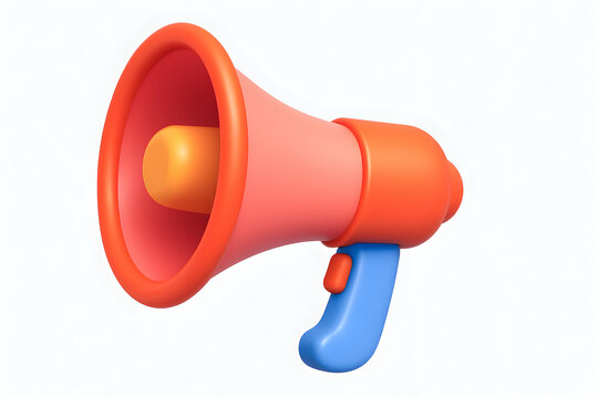Colorful megaphone illustration for creative use.