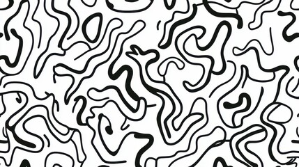A black and white pattern of lines and curves