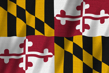 Fototapeta na wymiar Maryland flag waving background