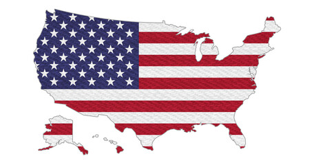 USA flag stars and stripes map