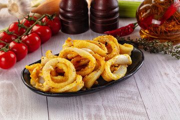 Roasted squid rings snack appetizer