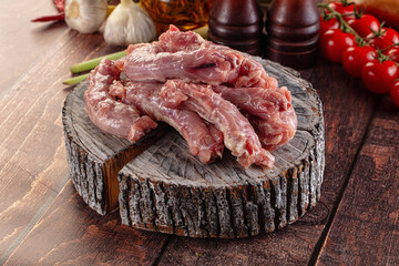 Raw chicken neck for cooking