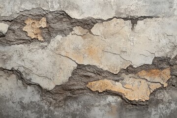 Obraz premium Textured weathered gray and tan concrete wall surface.