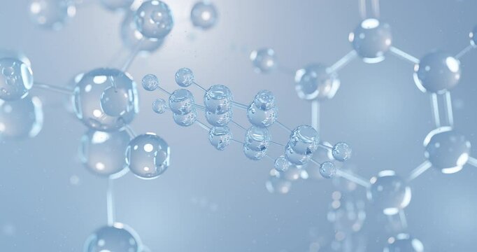 Naphthalene rotating 3D model of aromatic hydrocarbon, seamless looped video