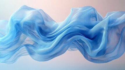 Obraz premium A delicate blue cloth suspended above a soft, pastel-colored background