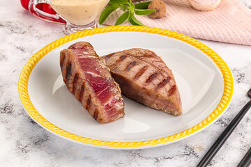 Delicous grilled tuna dish steak